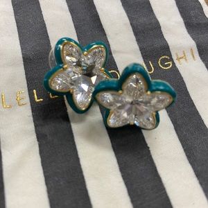 Lele Sadoughi Swarovski Star Button Earrings - Teal